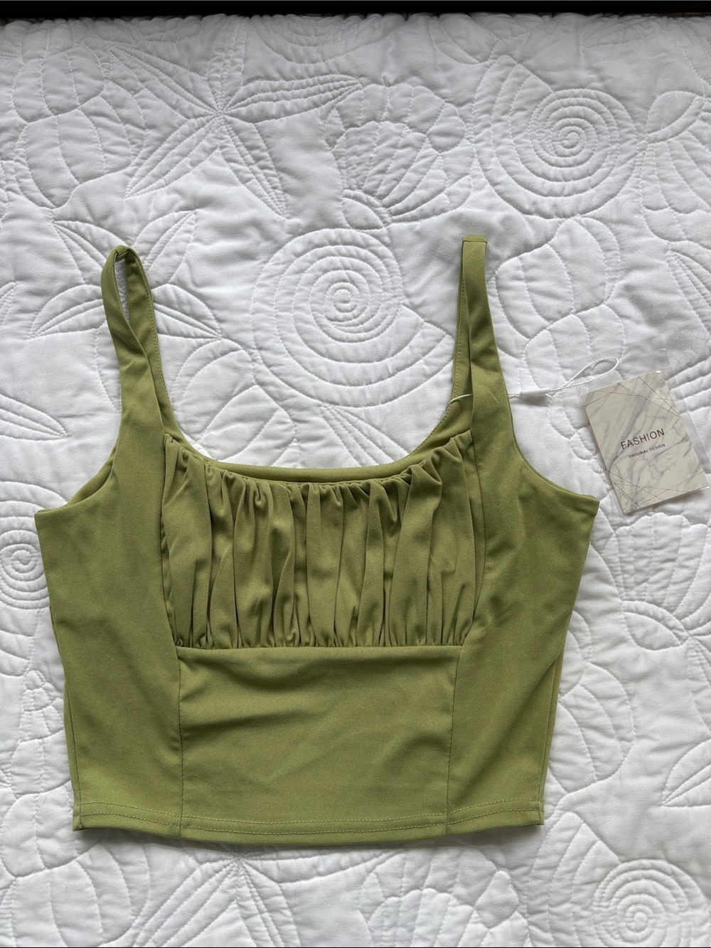 Green Crop Tank Top Medium